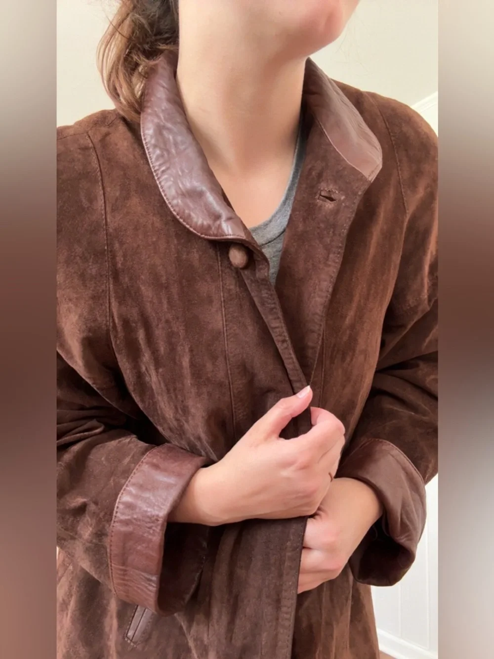 80s suede swing coat - Picture 4 of 8